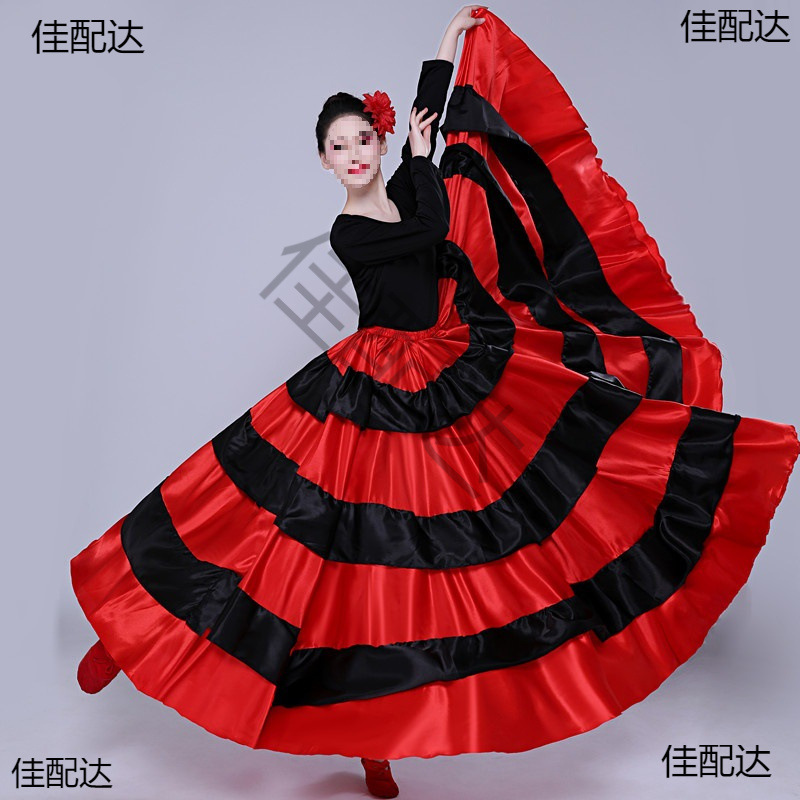 Opening Dance Big Swing Skirt Performance Clothing Adult Suit Skirt Spanish Bullfighting Dance Skirt Belly Dance Big Swing Skirt