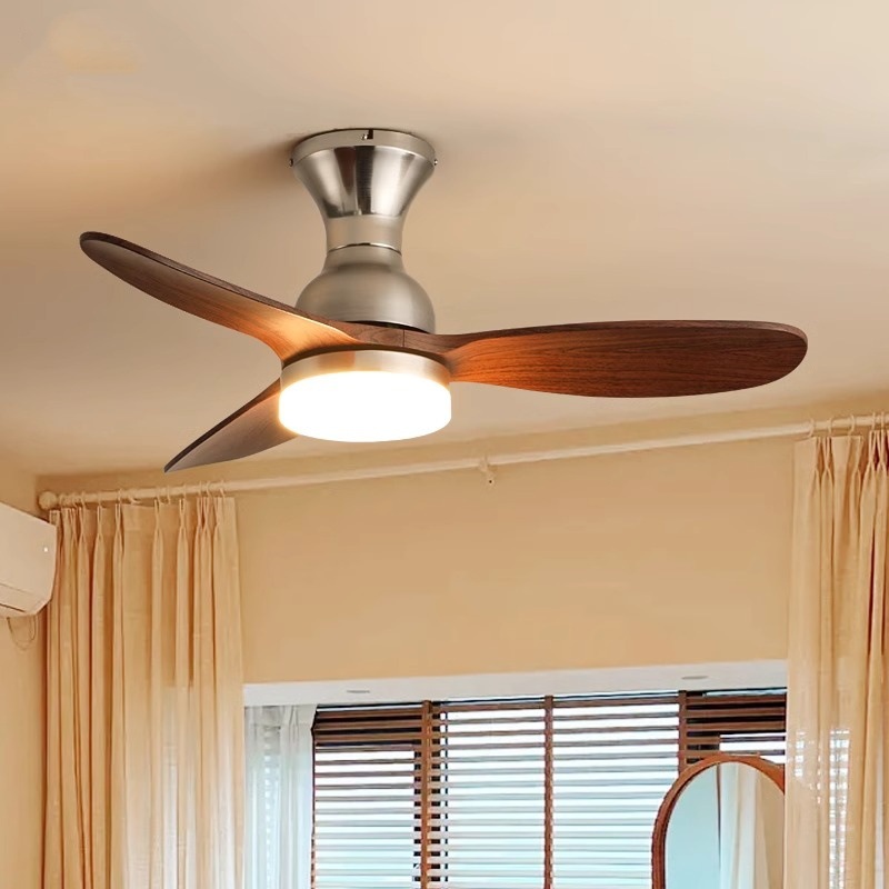 Ventilador de techo, lámpara de ventilador de techo, dormitorio, comedor, lámpara de ventilador de techo, estilo retro americano con lámpara, ventilador eléctrico