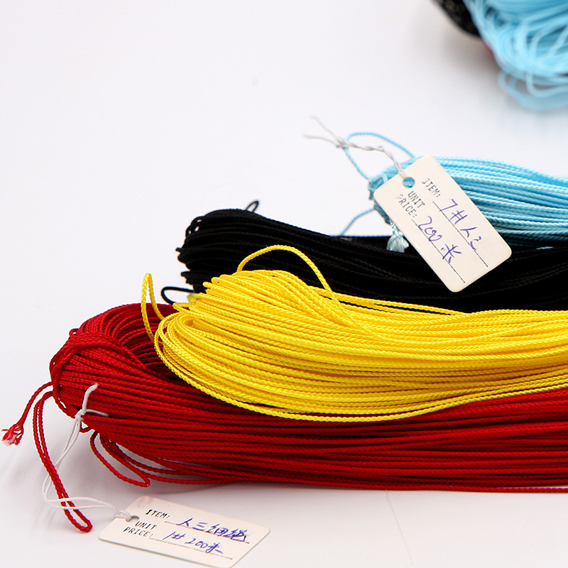 厂家直销1mm线绳纺织编织人造丝辅料机器人多色现货批发三绳子