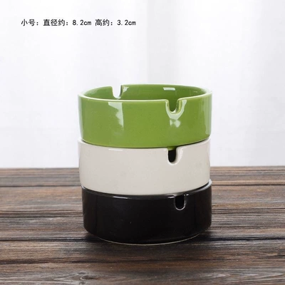 Large vintage luxury ceramic ashtray, high-end commercial use for hotels, restaurants, and guesthouses, round shape, premium quality (Car ashtray) - transitional-model-in-small-size-color-is-random-safety-equipment