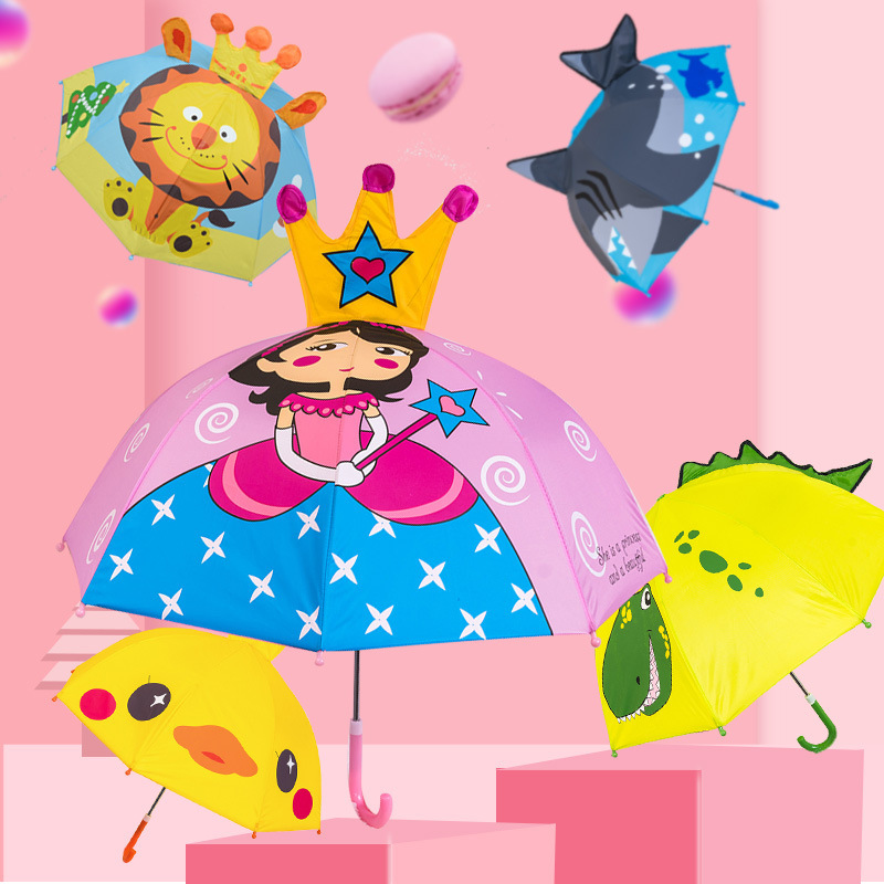 Children's Umbrella Cartoon Shape Long Handle Student Children Baby Sunshade Sun Gifts Stall Gifts Toy Umbrella