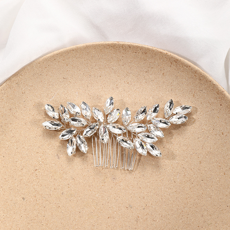 Handmade Crystal Hair Comb for Cross-Border Brides&mdash;European and American Wedding Photo Hairstyling Accessories, Xiuhe Hair Comb Wholesale