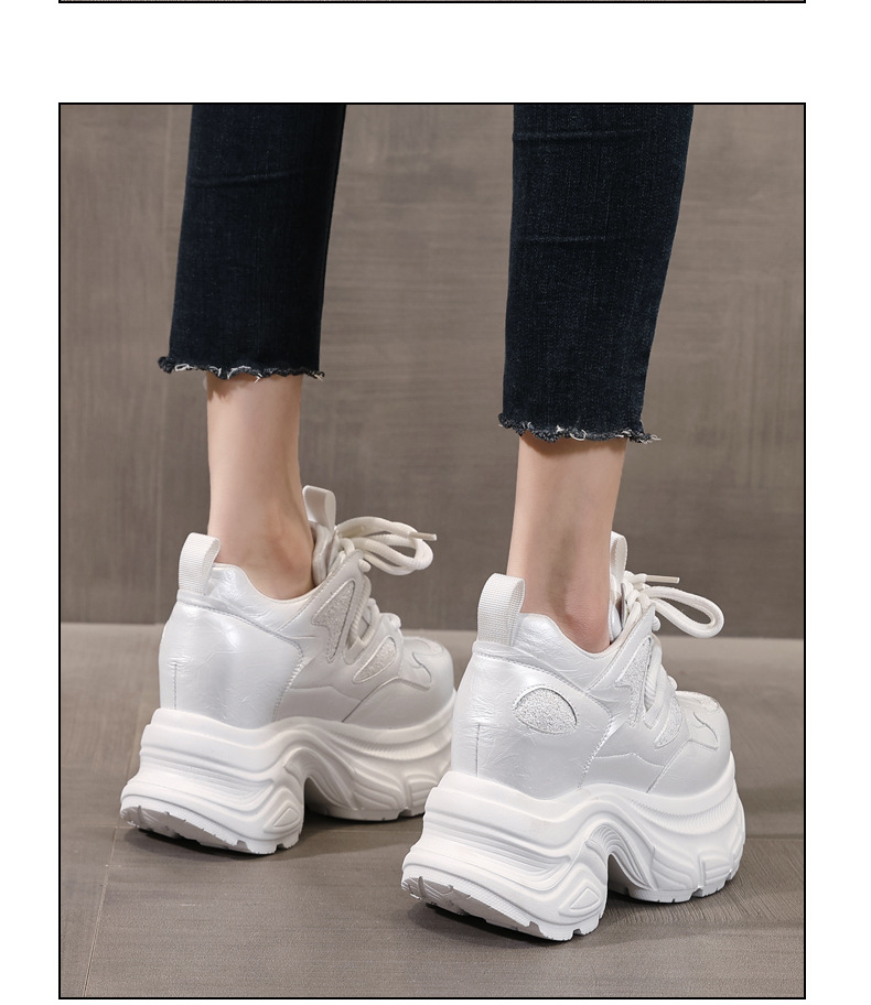 Giày sneaker chunky nữ đế dày tăng chiều cao HC3572 — Màu đen chi tiết 13