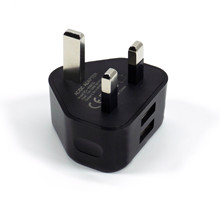 跨境英规双USB充电器黑色双口马来西亚三角亚马逊5V2.1A充电器