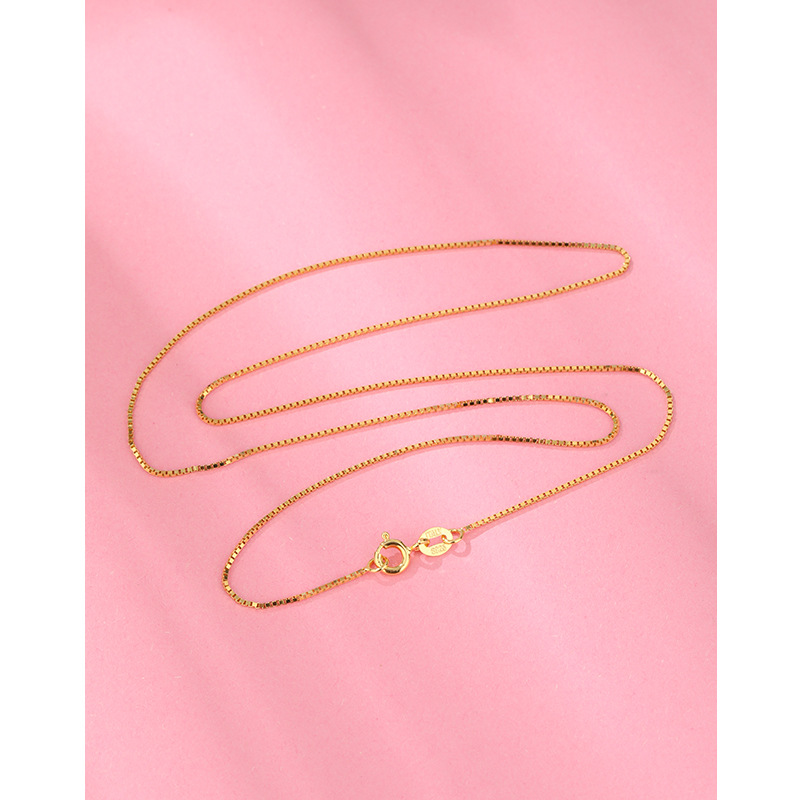 92 collar de plata esterlina mujer sin colgante caja de cadena de agua onda de semillas de melón Baotian octogonal cadena clavícula