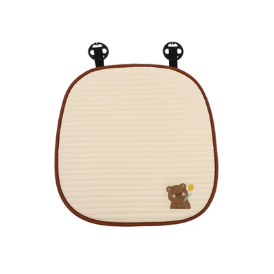 Four Seasons General Motors Seat Cushion Premium Carto Bear Rabbit Fabric Car Seat Cushion Girls Cute Car Seat Cushion (Seat cushion, seat cover) - quilted-beige-tulip-bear-cushion-front-row