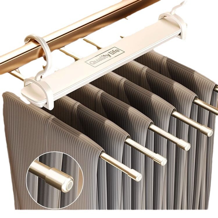 Pantalones plegables multifuncionales multicapa percha de pantalones para el hogar sin marcas percha de pantalones para el armario de almacenamiento y acabado
