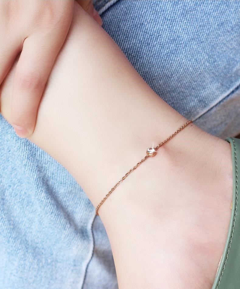 【214】솔리테어 로즈 골드 발찌