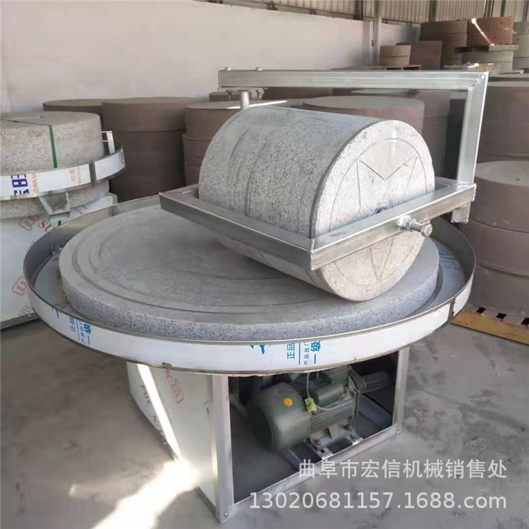 商用电动石碾子 粮食加工石碾磨粉磨面机手工打造石墨石碾子