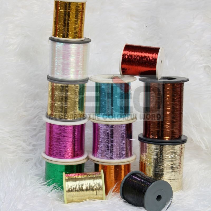 供应金色，银色，彩色金银丝金银线Flat Metallic Yarn