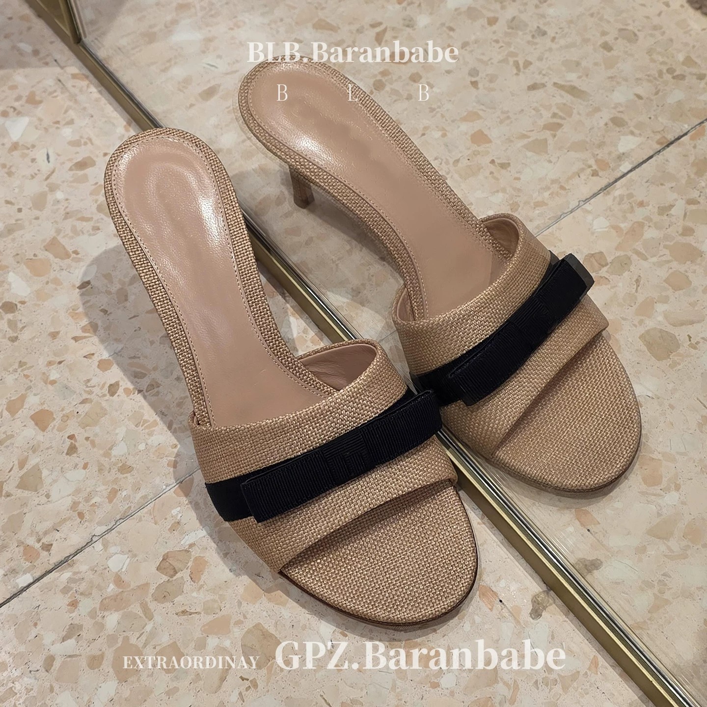 Elegante Damen Pantoletten Aus Strohgeflecht Mit Schicker Schleife_voghion.com