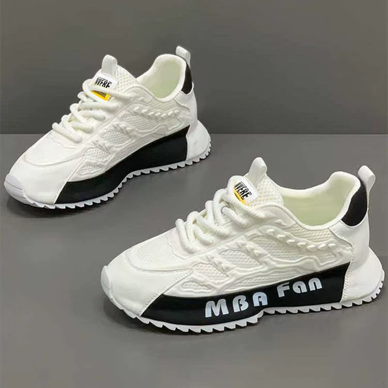 Мужские кроссовки 2025: Новинка зимы, универсальные дышащие спортивные повседневные белые кроссовки с увеличением роста, для бега, в стиле «dad shoes»