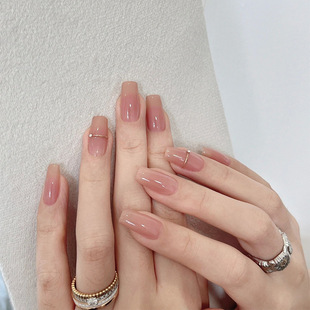 [Forever Fairy] Ice-transparent nude blush simple hand-worn nail-day always-on all-matching nail wholesale