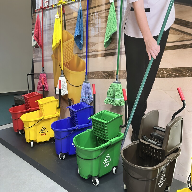TRUST 5221 Water Squeezing Cart for Cleaning, Mop Bucket, Floor Cleaning Cart, 33L for Cleaning Use