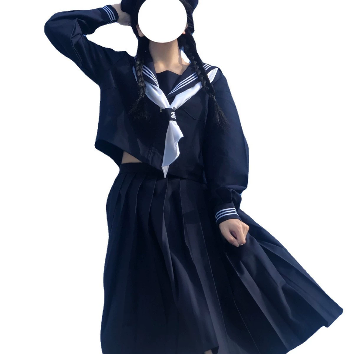 制 Three orthodox JK uniform basic colleges style school for middle sailor uniforms spring and summer set one generation