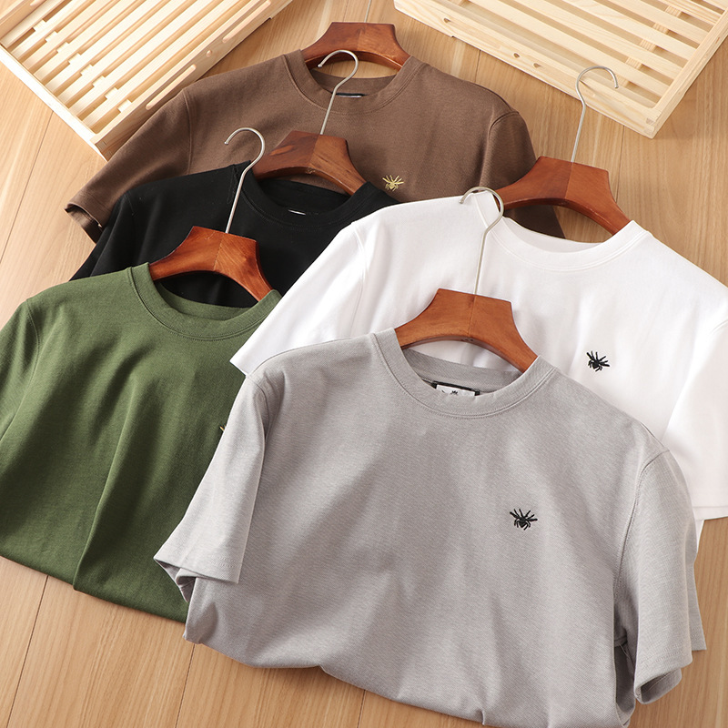 The Twill Is Heavy! Little Bee Series Ring Yarn Stereo Knitted Spring and Summer Fashion Casual High Street Short-Sleeved T-Shirt for Men