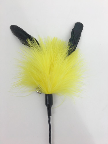 Starlight Cat Teaser Wand Long Turkey Feather Durable Chew-resistant for Young Kittens with Bell Feather Replacement Head Fairy Wand Cat Supplies