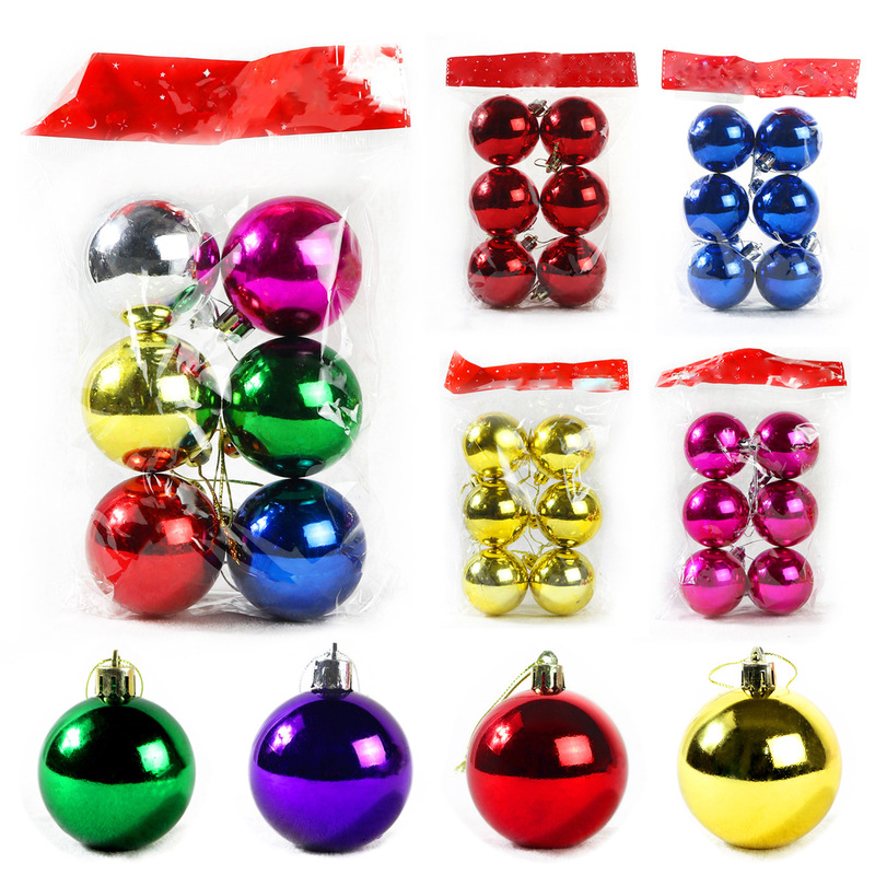 Cross-Border Christmas Decorations 3/4/5/6/8cm Electroplated Plastic Colorful Christmas Balls Christmas Tree Decoration Pendants