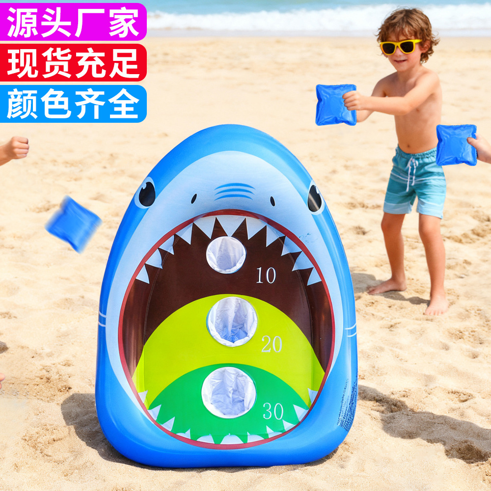 Cross-Border New Water Inflatable Ring Throwing Game Toy Pvc Family Inflatable Shark Swimming Pool Floating Float