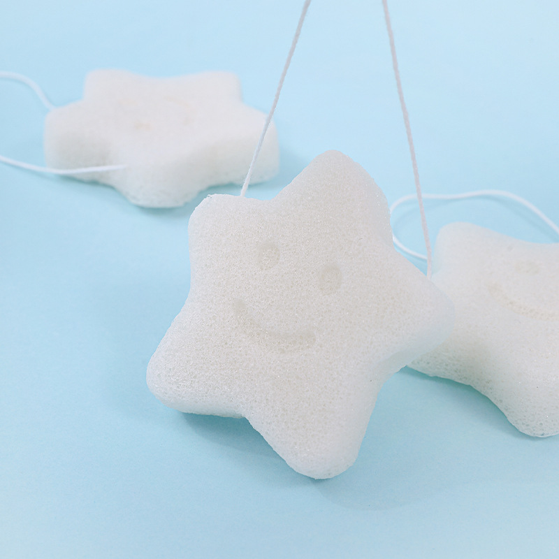Fábrica personalizada konjac esponja para lavar la cara esponja konjac limpieza facial limpieza facial material vegetal degradable a granel