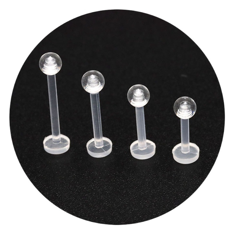 Cross-border Invisible Lip Nail Acrylic Multi-style Length Lip Nail Human Perforated Transparent Jewelry Lip Decoration Flat Bottom