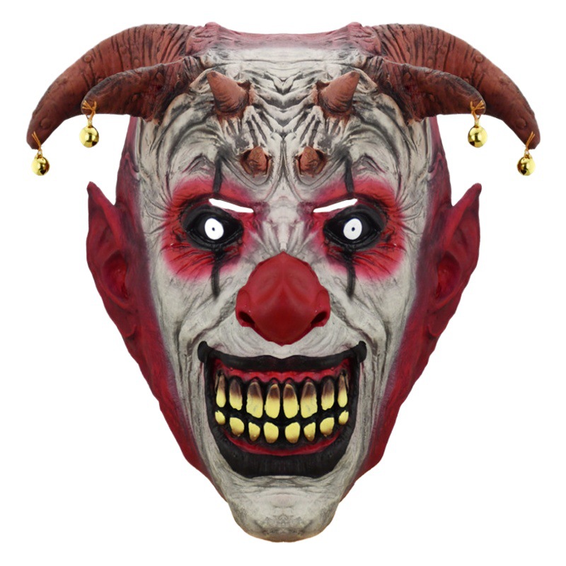 Horror campana payaso de látex sombrero de Halloween sonrisa máscara de payaso mascarada Festival accesorios de rendimiento