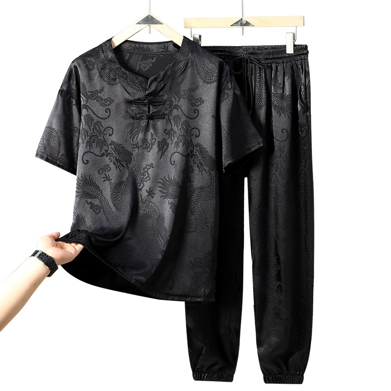 Extra large summer sleeves, thin retro set, plus size, Chinese style, with short sleeve
