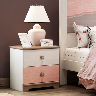 兒童床邊櫃實木床頭櫃美式品質小戶型儲物櫃兒童臥室家具北歐簡約