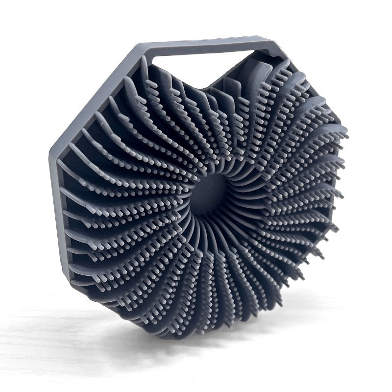 Cepillo de baño de silicona cepillo de baño de doble cara cepillo de baño de silicona artefacto casero cepillo de baño de mango largo frota espalda cepillo de baño de masaje poligonal