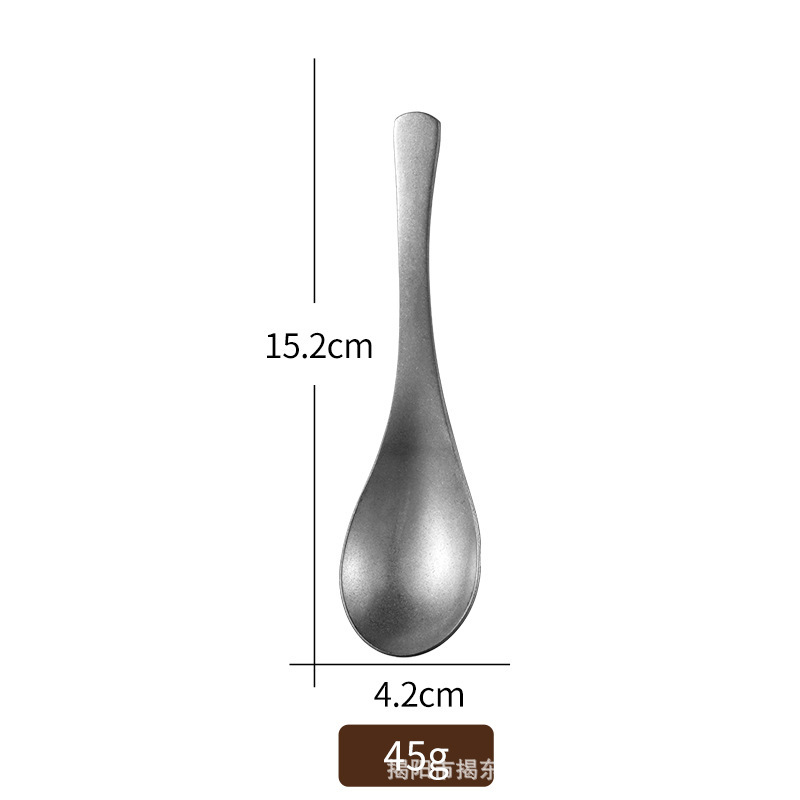 レトロ304ステンレススプーン韓国式スープスプーン食事スプーン砂光鍋食器|undefined