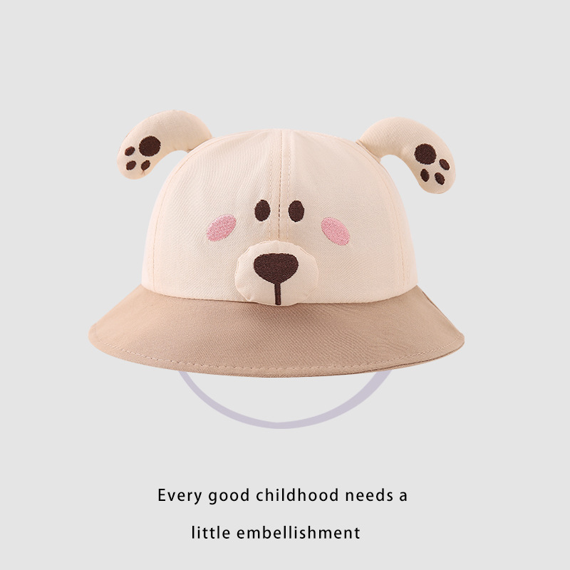 Sombrero de pescador de bebés coreano de dibujos animados primavera y otoño lindo sombrero de bebé sombrero de verano para bebés al aire libre sombrero de bañera de protección solar