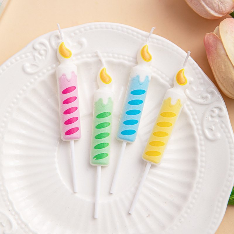 Baking cake decoration cartoon romantic color four monsoon candle baby birthday party dessert table plug-in