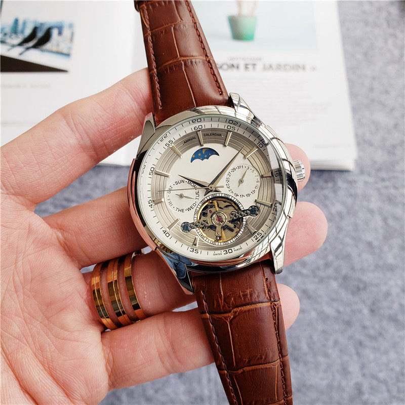 Explosion Export Men's Automatic Mechanical Watches High Quality European Brand Five Needle Big Flywheel Belt Watch Factory Wholes Explosion Export Men's Automatic Mechanical Watches High Quality European Brand Five Needle Big Flywheel Belt Watch Factory Wholes