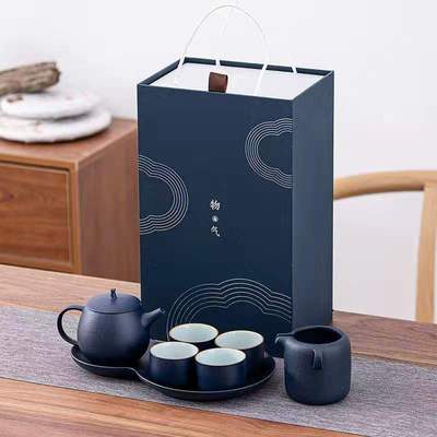 Coarse pottery Japanese ceramics tea set Gift box packaging Tea makers company Souvenir  customized logo