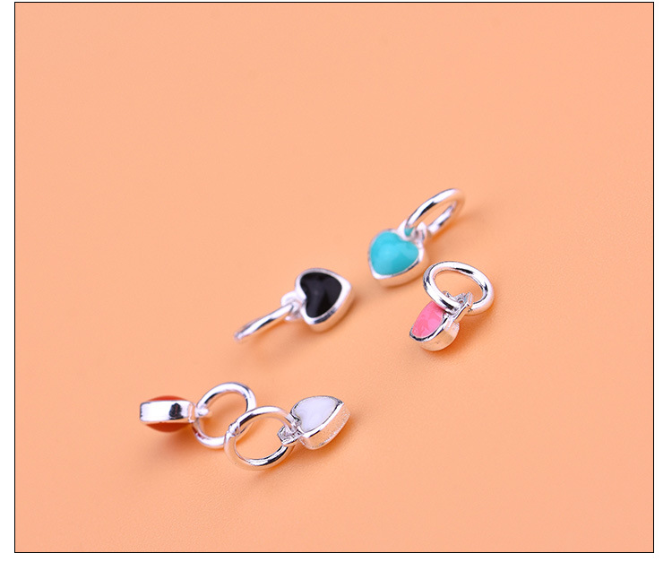 Heart Shape Pattern Plating Design 1 Piece 4*4.7mm 925 Sterling Silver Heart Shape Pendant