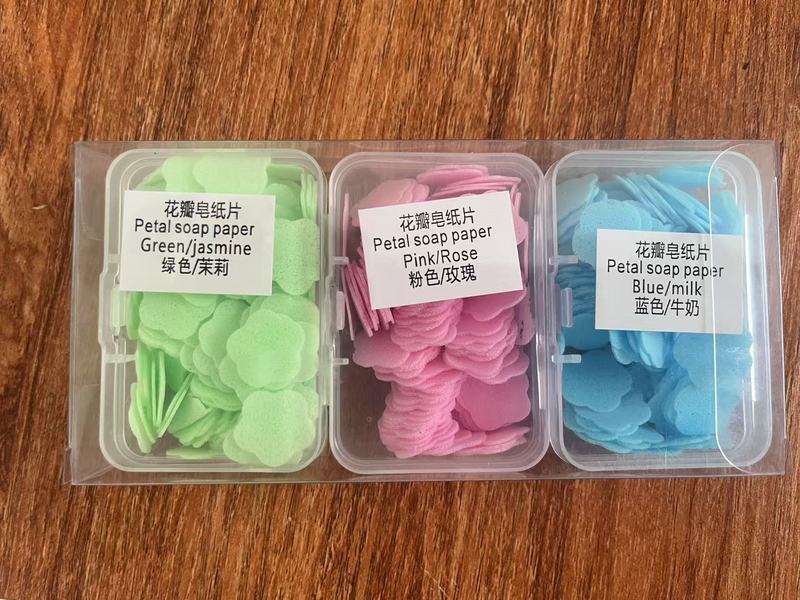 学生や子供向けのポータブルハンドソープペーパー、旅行用使い捨てミニ花びらソープハンドソープ|undefined