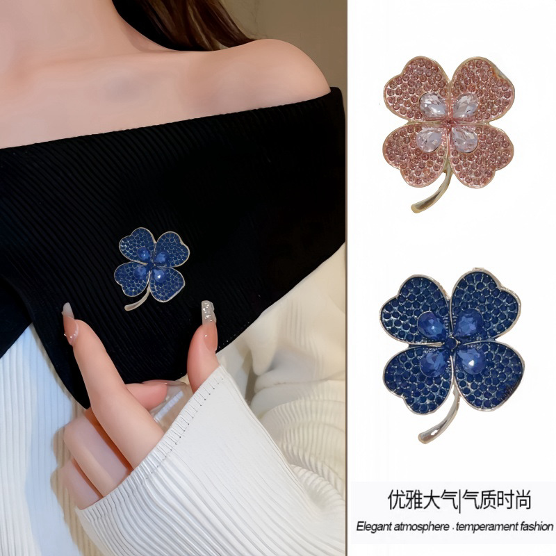 Four-leaf Clover Brooch High-grade Women's High-end Sense Women's Corsage Elegant Suit Pin New Accessories Fixed Clothes Artifact