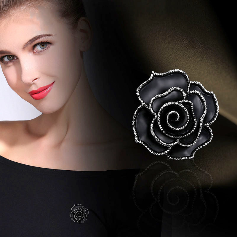 Spilla camelia elegante da donna accessorio vintage raffinato_voghion.com