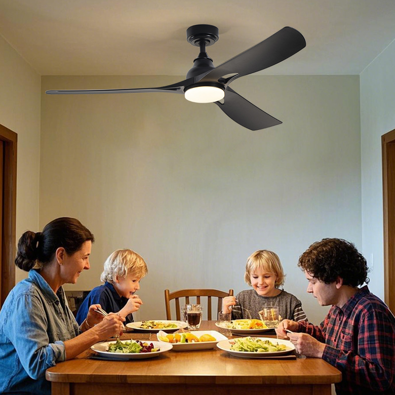 Ventilador de Techo con Luz de 52 Pulgadas, Acrílico y Plástico, Control Remoto, para Sala de Estar y Dormitorio image 3