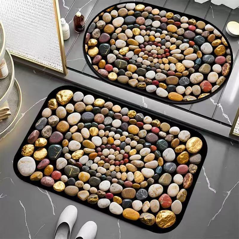 Piso de baño de guijarros transfronterizos esterilla de absorción de barro de algas esterilla de suelo antideslizante esterilla de suelo de baño esterilla de suelo antideslizante