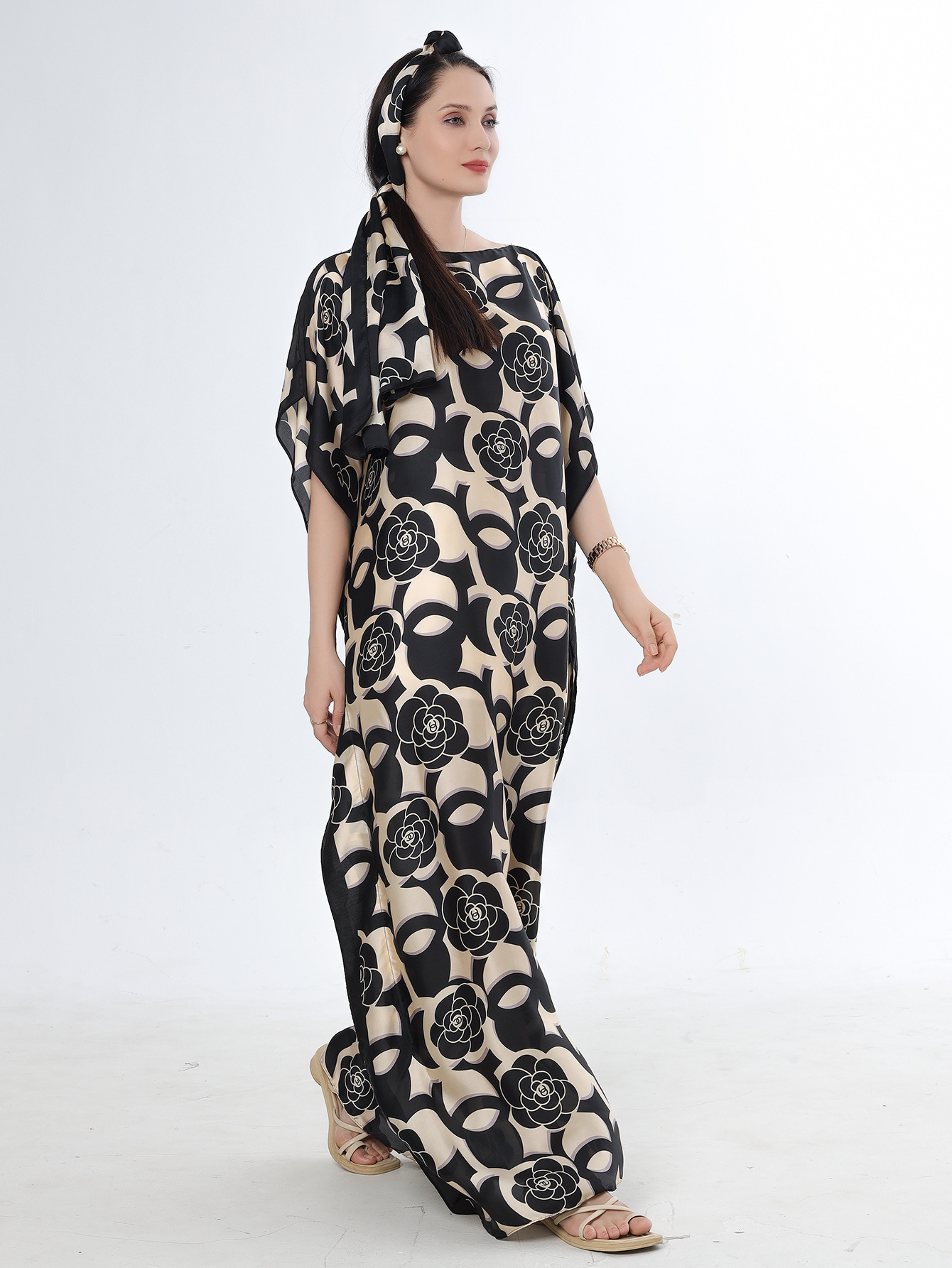 2025 primavera y verano nuevo Amazon venta rápida ropa malaya camisa de arena imitación seda brocado ropa de protección solar de vacaciones de playa