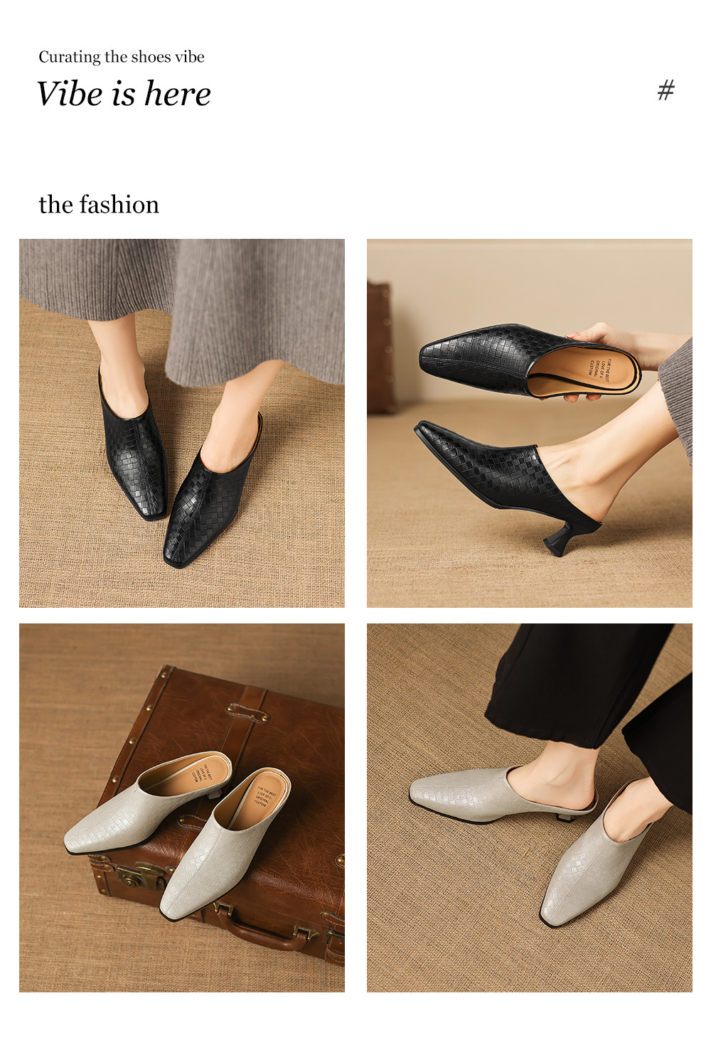 Sandal nữ bít mũi gót thô 5 cm, da bò đơn giản mùa xuân hè — đen chi tiết 1