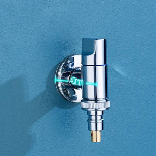 Ultra-short mini all-copper triangular valve household washing machine faucet 4-point automatic water stop nozzle buckle to save space