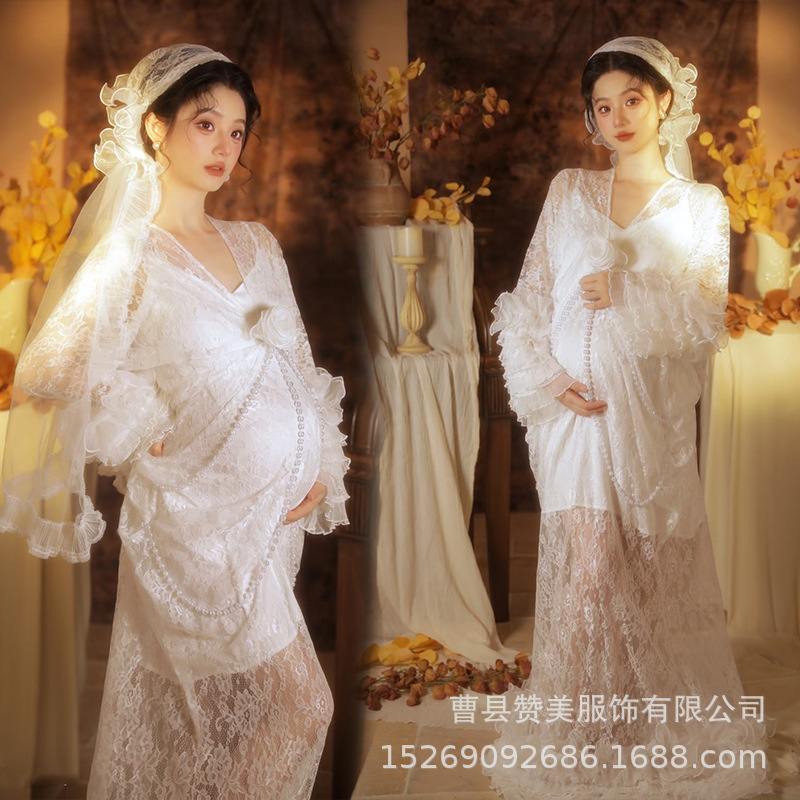 影楼の新型の早春の小清新な妊婦は服を撮影します。