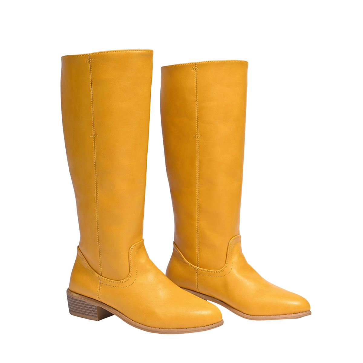 Retro-Reitstiefel für Damen mit niedrigem Absatz, kniehoch, Winter, neuer Stil, britischer Stil_voghion.com