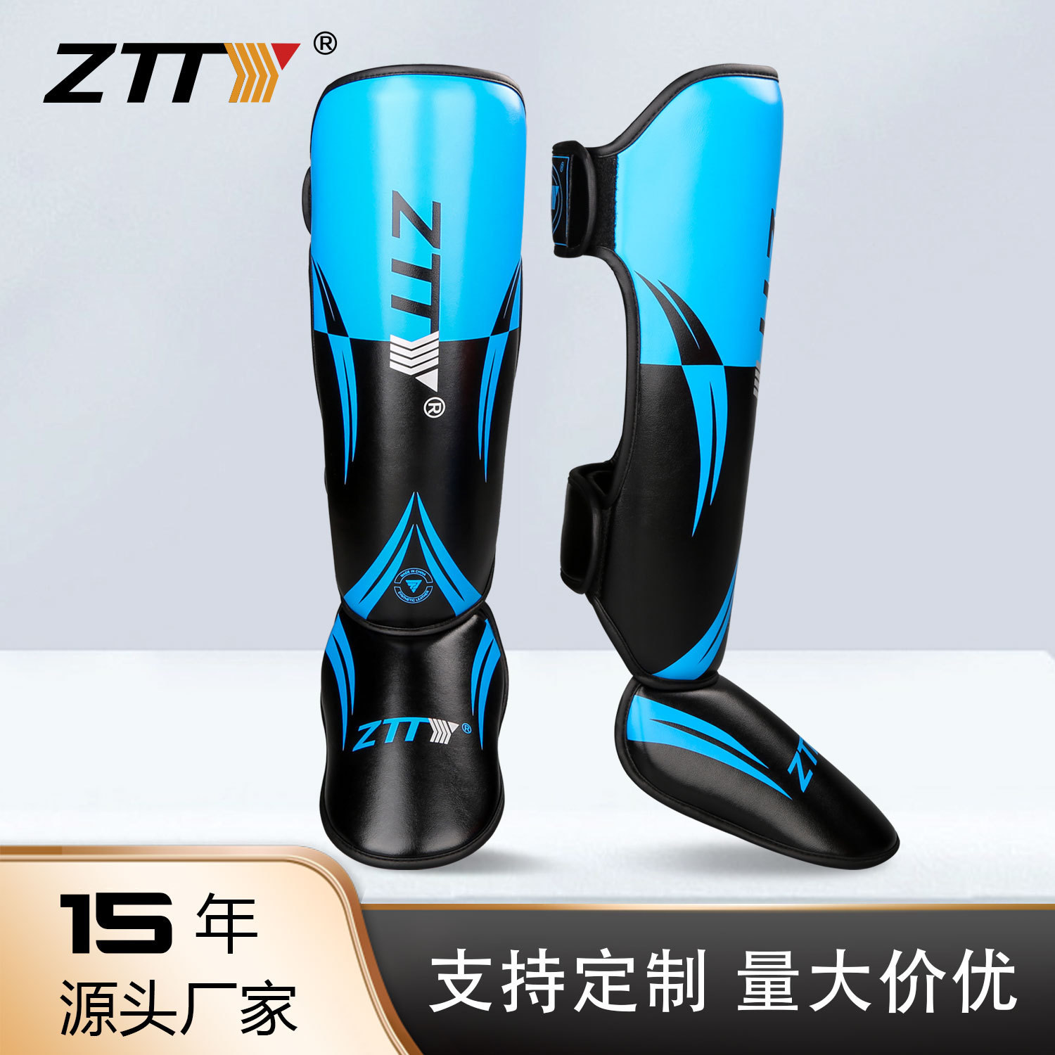 Protector de espinilla ZTTY para boxeo, entrenamiento, Muay Thai y Sanda, con protección para el empeine, al por mayor para fabricantes.