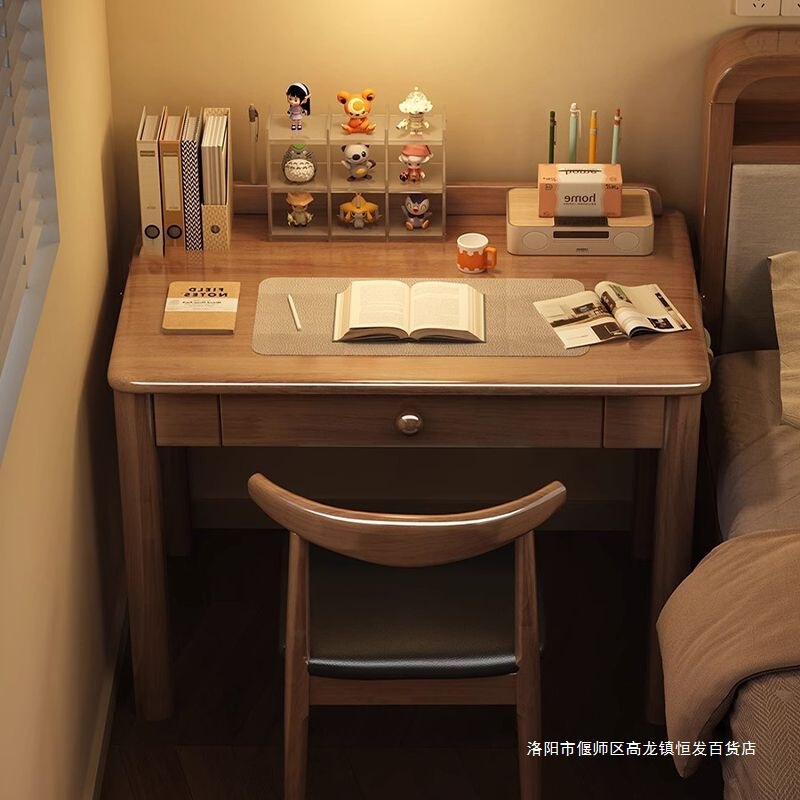 Solid Wood Desk 70/80/90cm Study Table Small Apartment Writing Table Home Desk Bedroom Bedside Computer Table