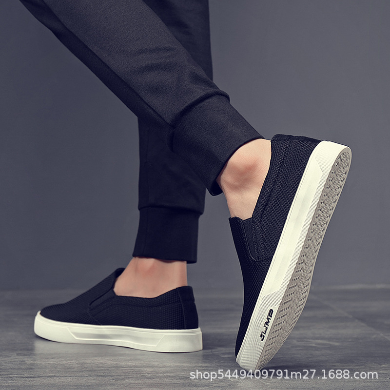2022 new canvas shoes men's shoes autumn breathable board shoes Korean style versatile casual slip-on lazy cloth shoes flat