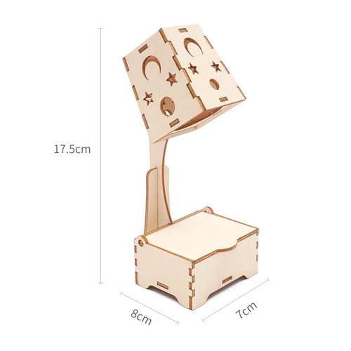 Elementary school students diy desk lamp science small handicraft children small experiment luminous night light wooden teaching aids model wholesale