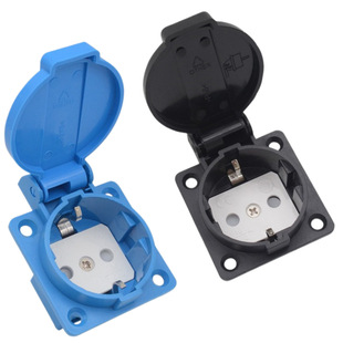 French German waterproof industrial socket with lid European standard European gauge outdoor waterproof socket 50*50mm energy storage charging